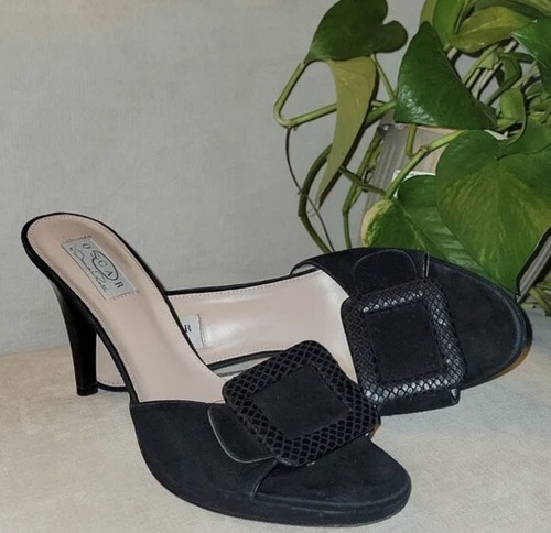 Oscar renta black suede - la,